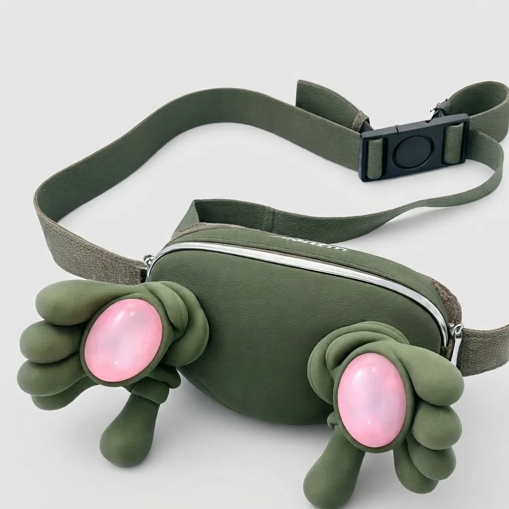 Monster Design Belt Bag featuring a playful creature-inspired design with adjustable strap and zippered compartment.
