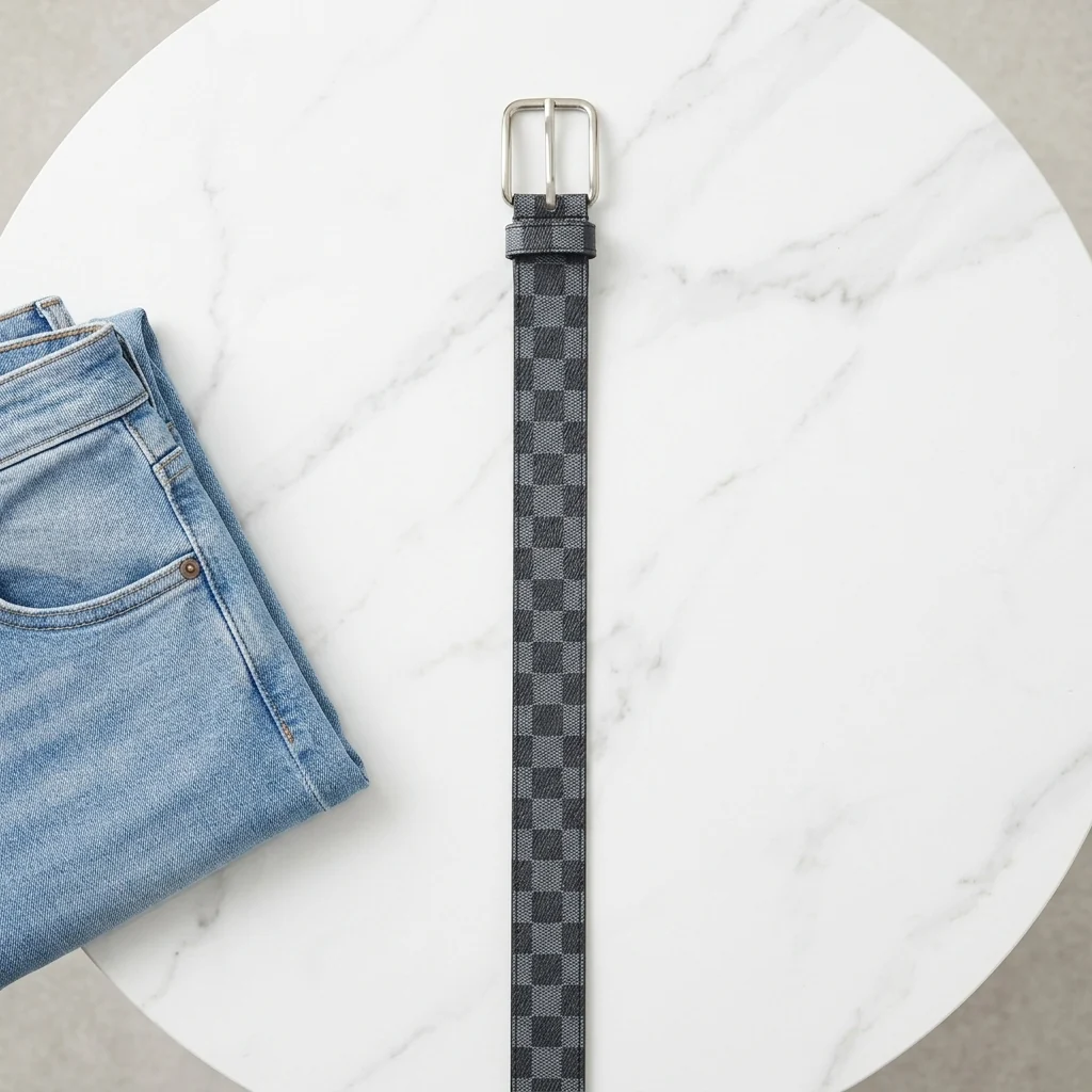 Monochrome Checkered Classic Belt