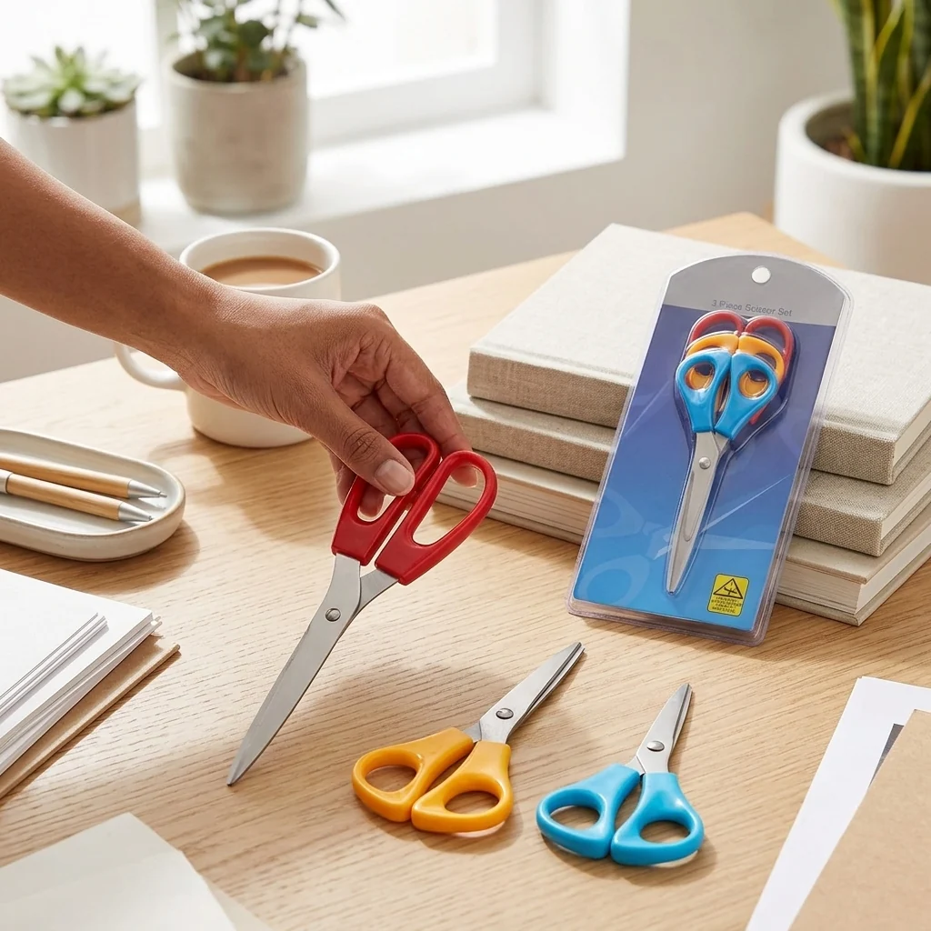 3 Piece Stainless Steel Stationery Scissor Set
