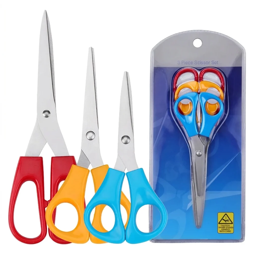 3 Piece Stainless Steel Stationery Scissor Set