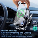15W Fast Wireless Charging Auto Clamping Car Cell Phone Holder