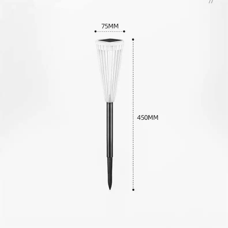 Waterproof LED Solar Street Light dimensions showing height of 450mm and diameter of 75mm.