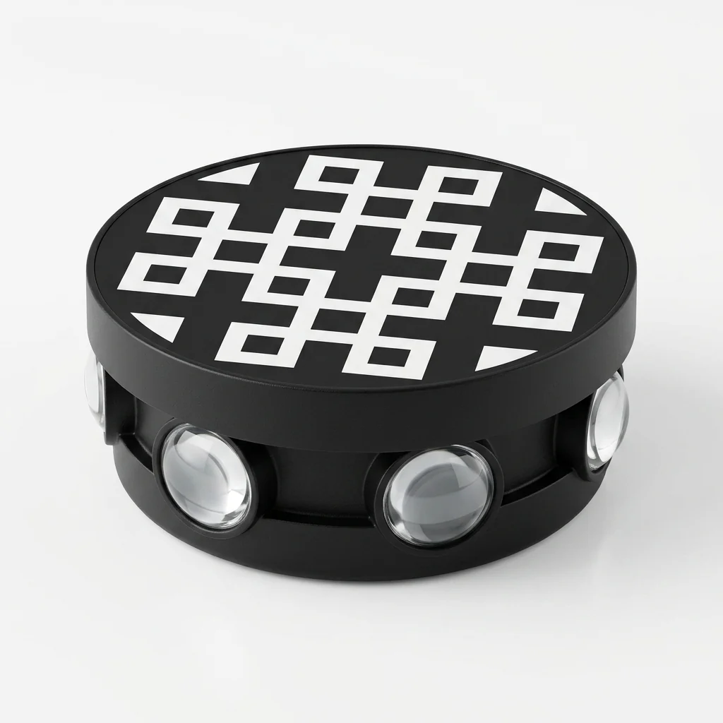Modern Waterproof LED Outdoor Wall Lamp in black with geometric design and LED lights.