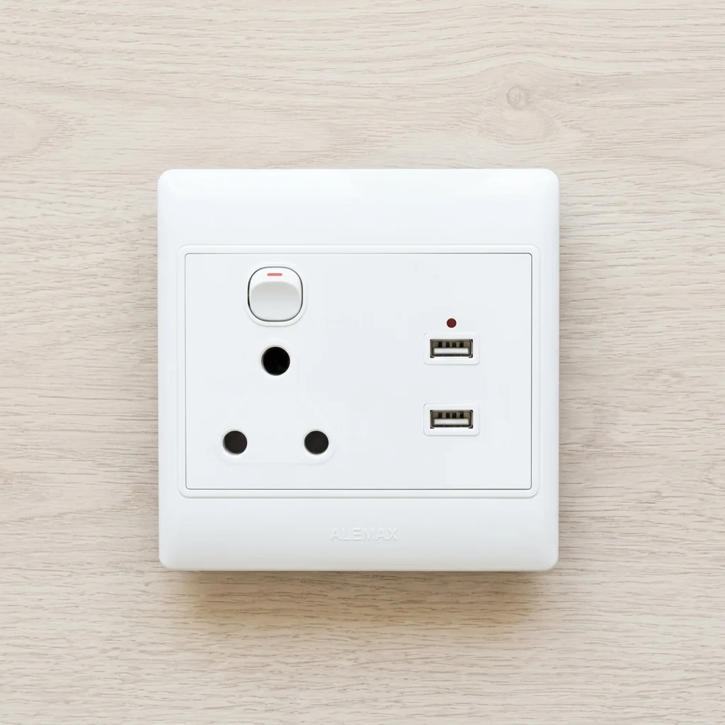 Integrated USB Wall Socket with 3 Pin Outlet