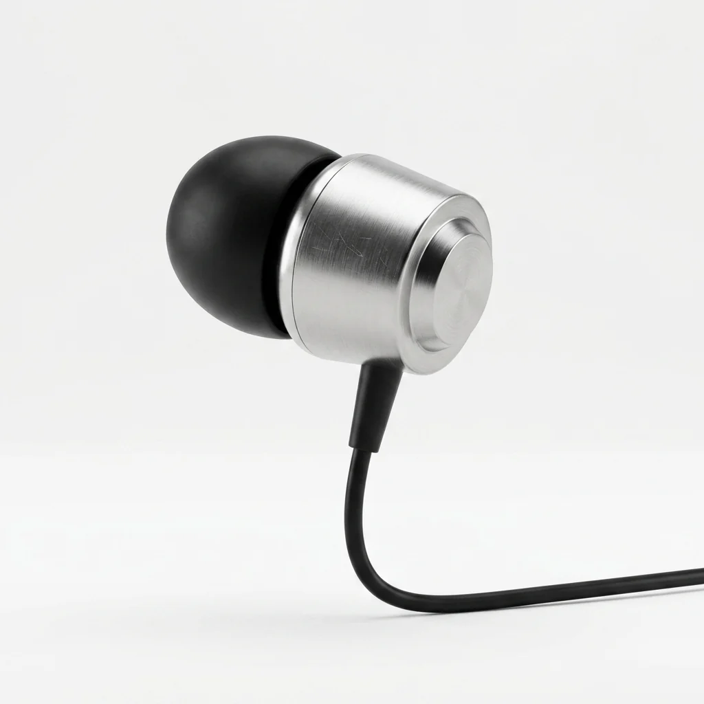 Wired In-Ear Headphones with 3.5mm Jack featuring a sleek metallic design and comfortable ear tips.