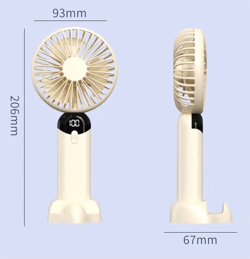 Perfect Dealz Portable Digital Display Mini Handheld Fan