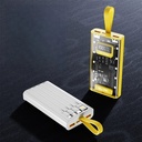 12000mAh Transparent 22.5W Fast Charging Power Bank displayed with a sleek design and digital display.