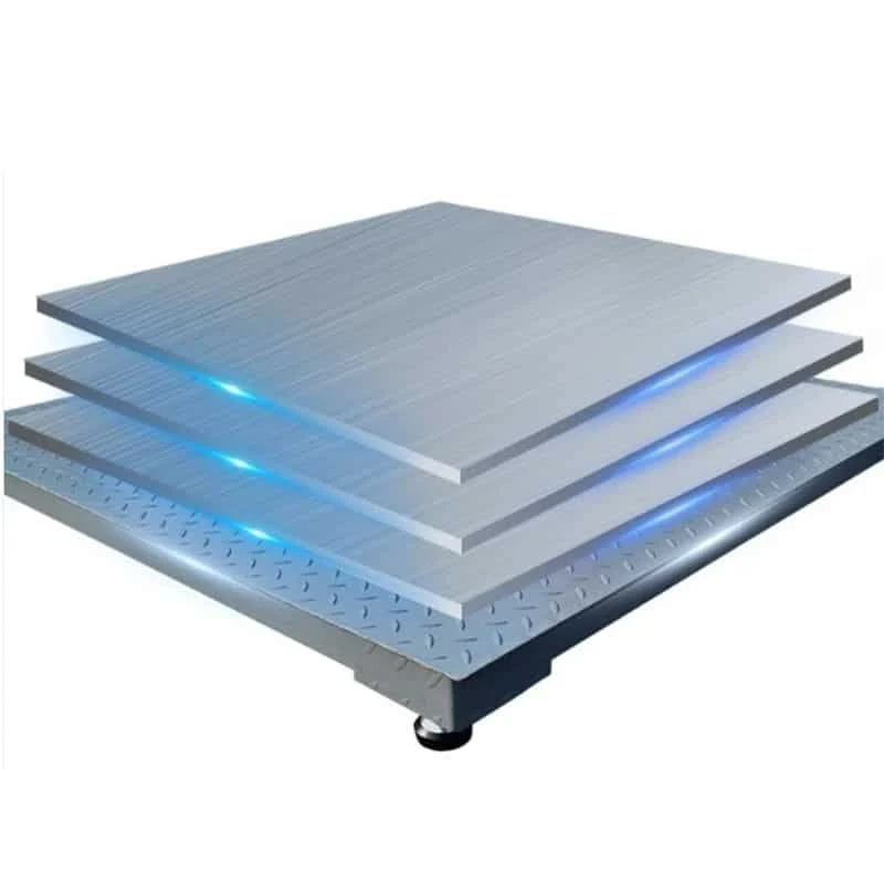 3 Ton Industrial Digital Platform Scale 1m x 1m showing a robust platform with diamond plate design and illuminated edges.