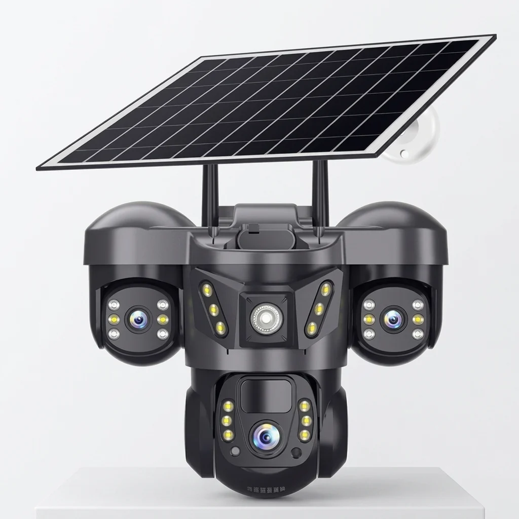 4G Solar Outdoor Security Camera with Triple‑Lens and Solar Power