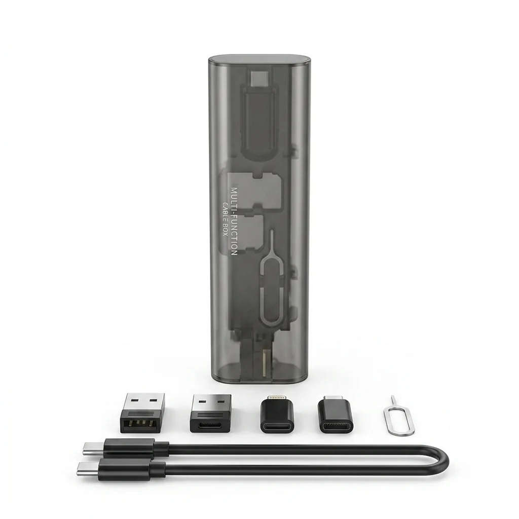 Multi USB Charging Adapter Cable Box for Travel