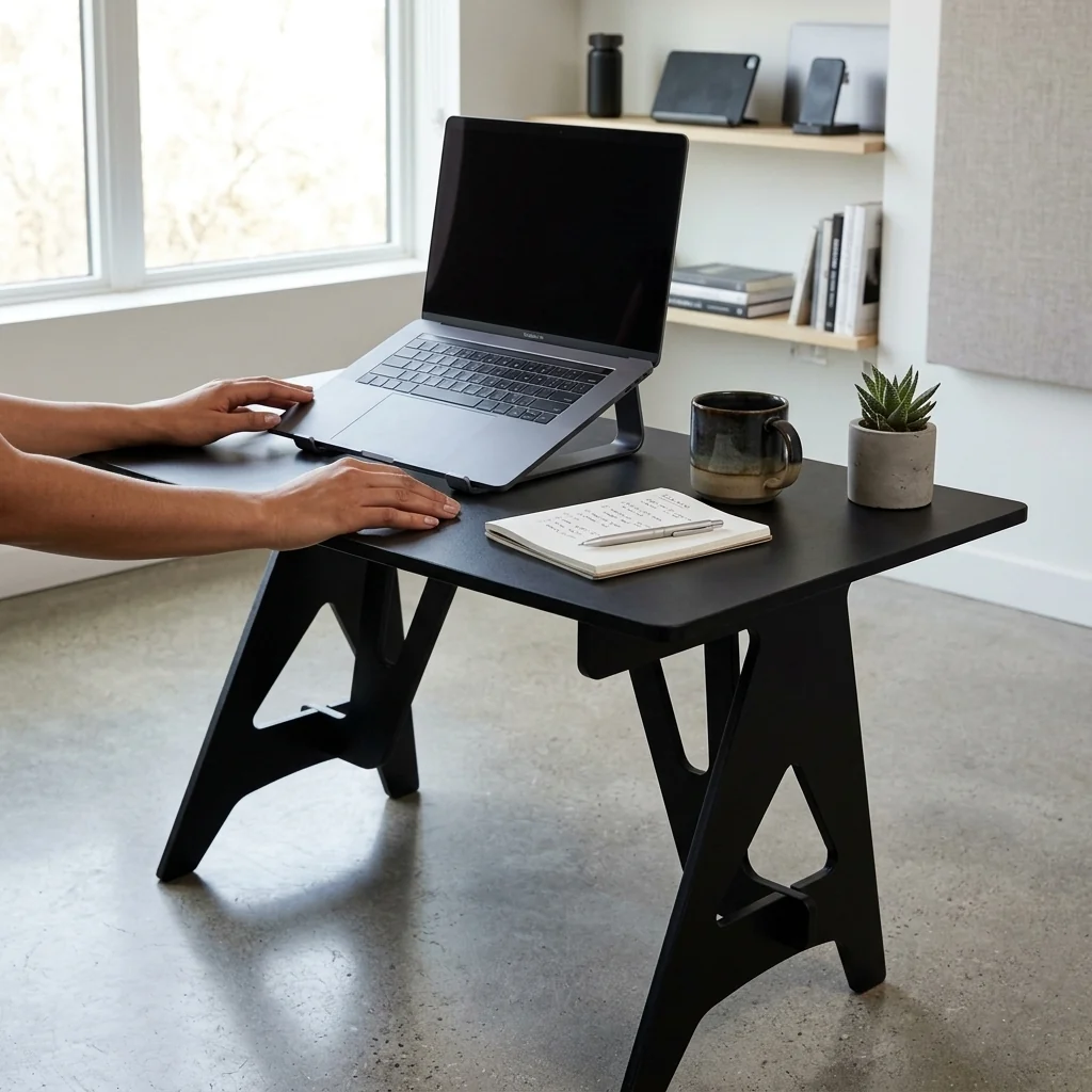 Modern Minimalist Black Home Office Desk
