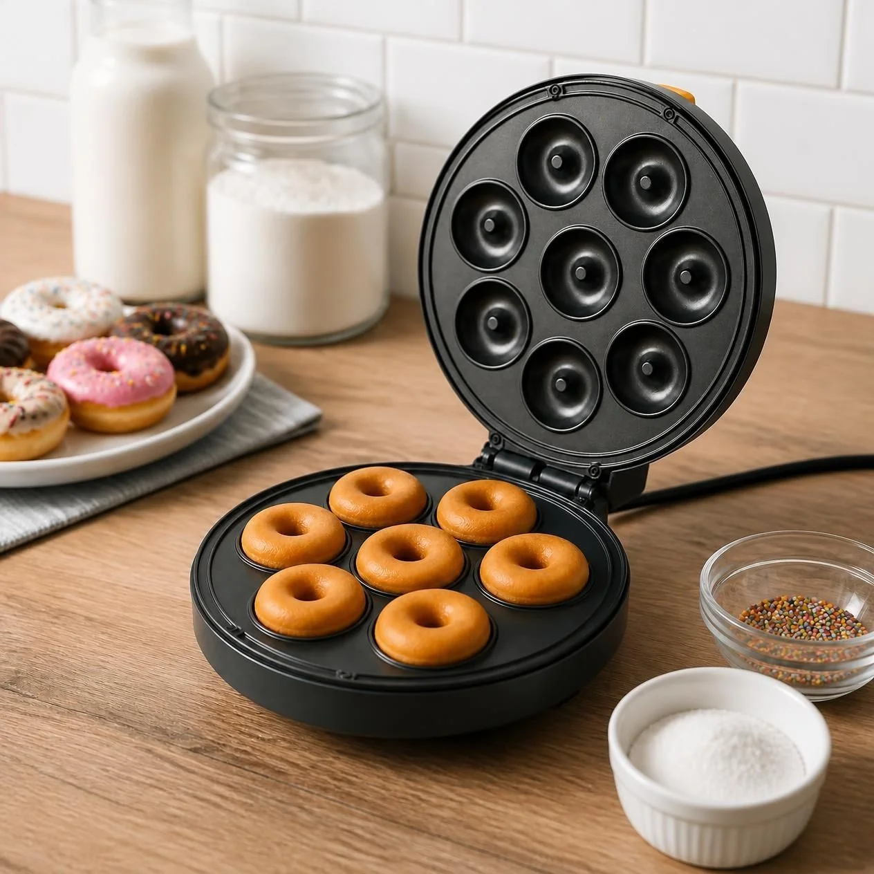 Mini Donut Maker 8-Cavity Donut Baking Machine