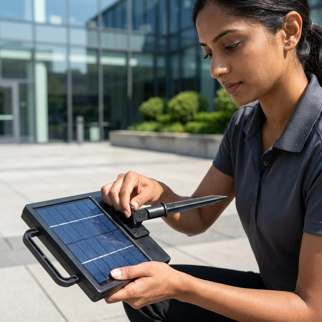 Solar Garden Light with Panel and Ground Stake