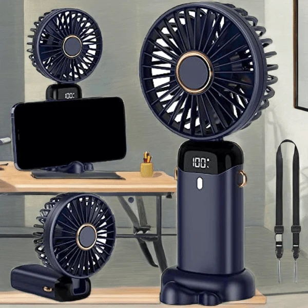 Portable Handheld Mini Fan with Power Display