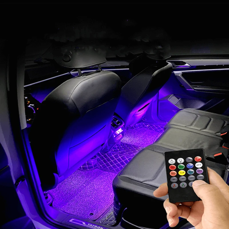 4 Piece Car RGB Color Mood Interior Atmosphere Lamp