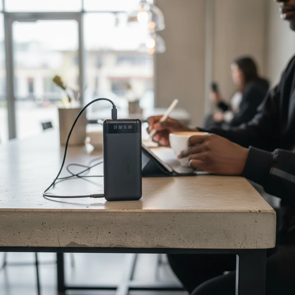 20000mAh Power Bank with Built-In Cables