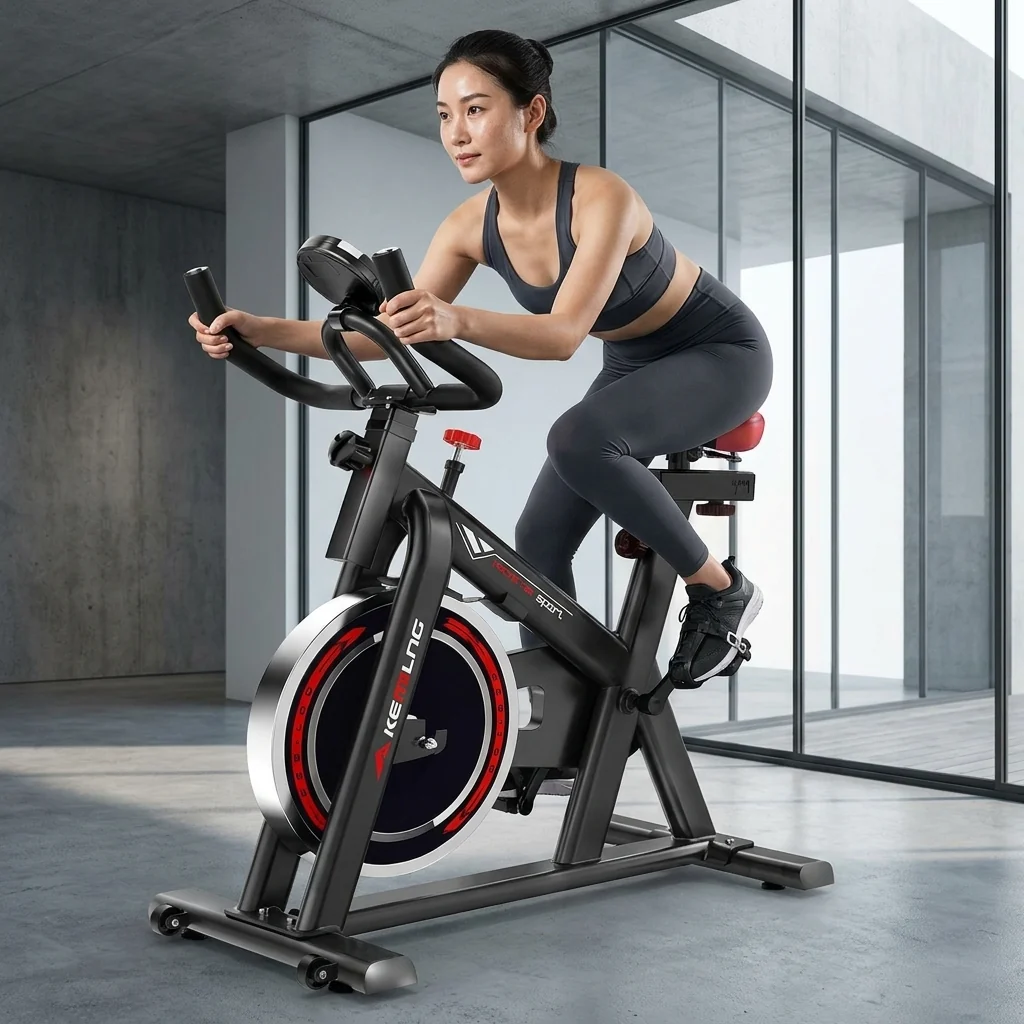 Indoor Spin Bike with Digital Display & Flywheel